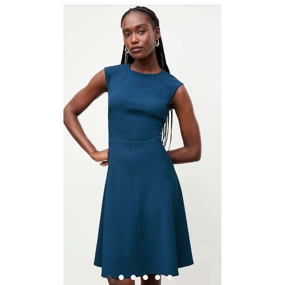 M.M. Lafleur The Toi Dress Recycled WonderTex Wool Blend Size 10 Deep Teal
